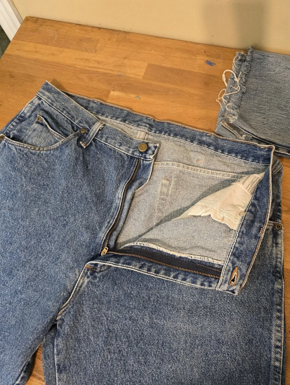 Wrangler Jeans Men's 38 Blue Regular Fit Straight Leg Denim Workwear